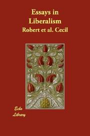 Cover of: Essays in Liberalism by Robert et al. Cecil
