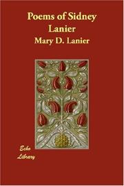 Cover of: Poems of Sidney Lanier