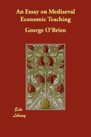Cover of: An Essay on Mediaeval Economic Teaching