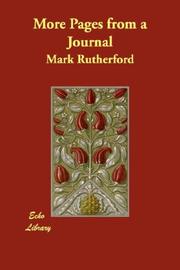 Cover of: More Pages from a Journal by Rutherford, Mark, Rutherford, Mark