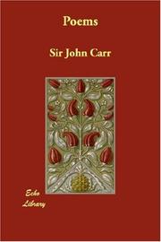 Cover of: Poems by Carr, John Sir, Carr, John Sir