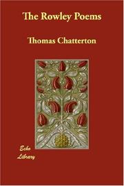 Cover of: The Rowley Poems by Thomas Chatterton