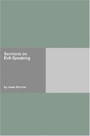 Cover of: Sermons on Evil-Speaking by Isaac Barrow