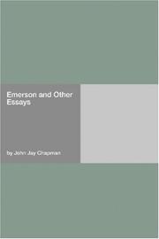 Cover of Emerson and Other Essays