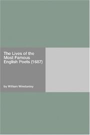 Cover of: The Lives of the Most Famous English Poets (1687)