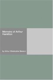 Cover of: Memoirs of Arthur Hamilton | Arthur Christopher Benson