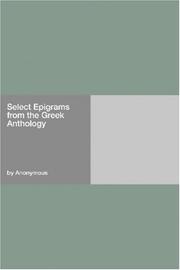 Cover of: Select Epigrams from the Greek Anthology by Anonymous