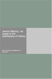 Cover of: Jewish History : an essay in the philosophy of history
