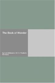 Cover of: The Book of Wonder by Lord Dunsany
