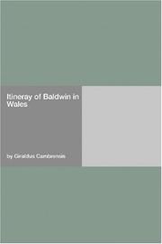 Cover of: Itineray of Baldwin in Wales
