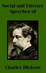 Cover of: Social and Literary Speeches of Charles Dickens