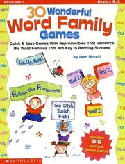 Cover of: 30 Wonderful Word Family Games: With Pull-Out Poster Game (Word Family (Scholastic))