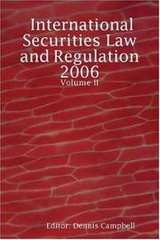 Cover of: International Securities Law and Regulation - Volume II