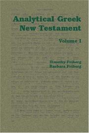 Cover of: Analytical Greek New Testament: Volume I and II