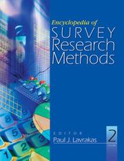 Cover of: Encyclopedia of Survey Research Methods by Paul J. Lavrakas