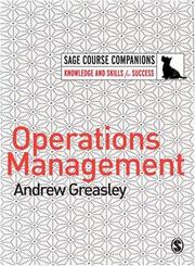 Cover of: Operations Management (SAGE Course Companions) by Andrew Greasley