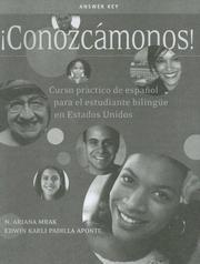 Front cover of Answer Key for Conozcámonos! by N. Ariana Mrak