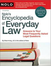 Cover of: Nolo's Encyclopedia of Everyday Law by Shae Irving