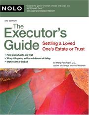 Cover of: Executor's Guide by Mary Randolph