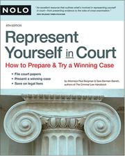 Cover of: Represent Yourself in Court by Paul Bergman, Sara J. Berman-Barrett