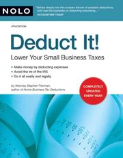 Cover of: Deduct It! Lower Your Small Business Taxes by Stephen Fishman