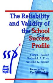 Cover of: The Reliability And Validity of the School Success Profile