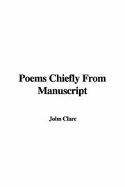Cover of: Poems Chiefly from Manuscript