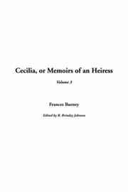 Cover of: Cecilia, or Memoirs of an Heiress by Fanny Burney