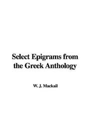 Cover of: Select Epigrams from the Greek Anthology