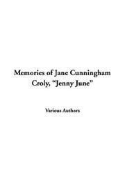 Cover of: Memories of Jane Cunningham Croly, "Jenny June"