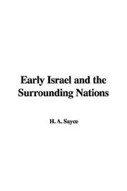 Cover of: Early Israel And The Surrounding Nations by Archibald Henry Sayce