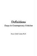 Cover of: Definitions by Henry Seidel Canby