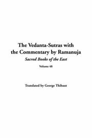 Cover of: The Vedantasutras With the Commentary by Ramanuja, Sacred Books of the East by George Thibaut