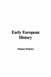 Early European History by Hutton Webster