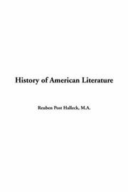 Cover of: History of American Literature by Reuben Post Halleck