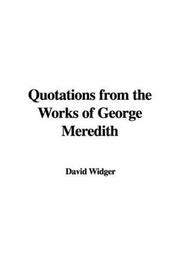 Cover of: Quotations from the Works of George Meredith