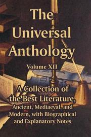 Cover of: The Universal Anthology (Volume XII) | Richard  Garnett; Leon  Vallee; Alois Brandl