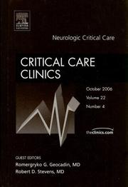 Cover of: Neurologic Critical Care, An Issue of Critical Care Clinics (The Clinics: Surgery)