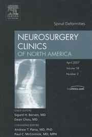 Cover of: Spinal Deformities, An Issue of Neurosurgery Clinics (The Clinics: Surgery) by Dean Chou, Sigurd H. Berven