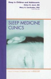 Cover of: Child and Adolescent Sleep, An Issue of Sleep Medicine Clinics (The Clinics: Internal Medicine)