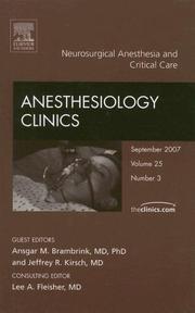 Cover of: Neurosurgical Anesthesia, An Issue of Anesthesiology Clinics