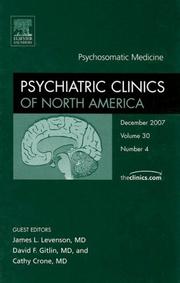 Cover of: Advances in Psychosomatic Medicine, An Issue of Psychiatric Clinics (The Clinics: Internal Medicine)