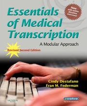 Cover of: Essentials of Medical Transcription - Revised Reprint by Cynthia Destafano, Fran M. Federman