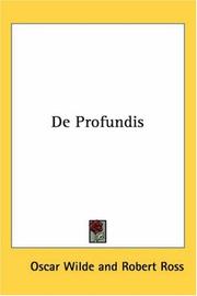 Cover of: De Profundis | Oscar Wilde