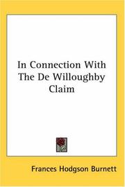 Cover of: In Connection With The De Willoughby Claim by Frances Hodgson Burnett