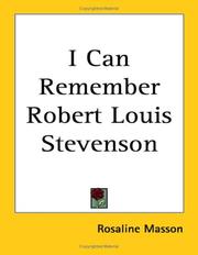 Cover of: I Can Remember Robert Louis Stevenson by Rosaline Masson, Rosaline Masson