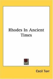 Cover of: Rhodes in Ancient Times by Cecil Torr
