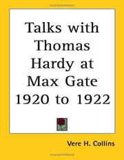 Cover of: Talks With Thomas Hardy at Max Gate 1920 to 1922 by Vere H. Collins