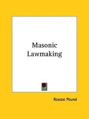 Cover of: Masonic Lawmaking by Roscoe Pound