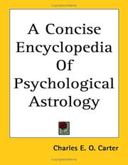 Cover of: A Concise Encyclopedia of Psychological Astrology by Charles E. O. Carter